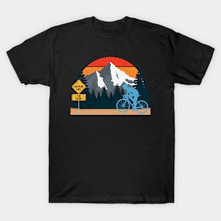 Gravel Riding - Mountains and Sunset T-Shirt